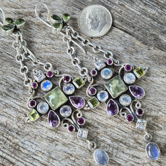 NICKY BUTLER LIMITED EDITION RAJ COLLECTION 925 Sterling Silver NB Earrings - Picture 11 of 15